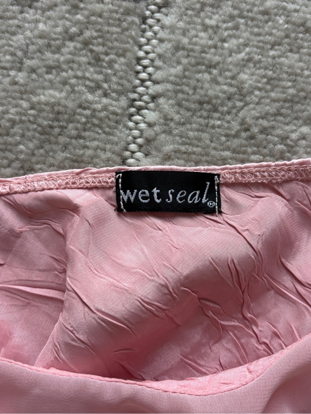 Wet Seal Pink Y2K Satin Ruffle Slip Dress - Picture 3 of 3